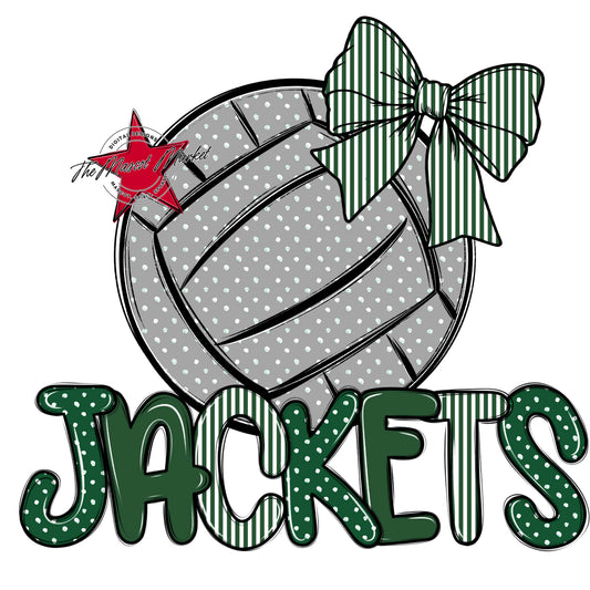 Jackets Volleyball Spirit Design-Green