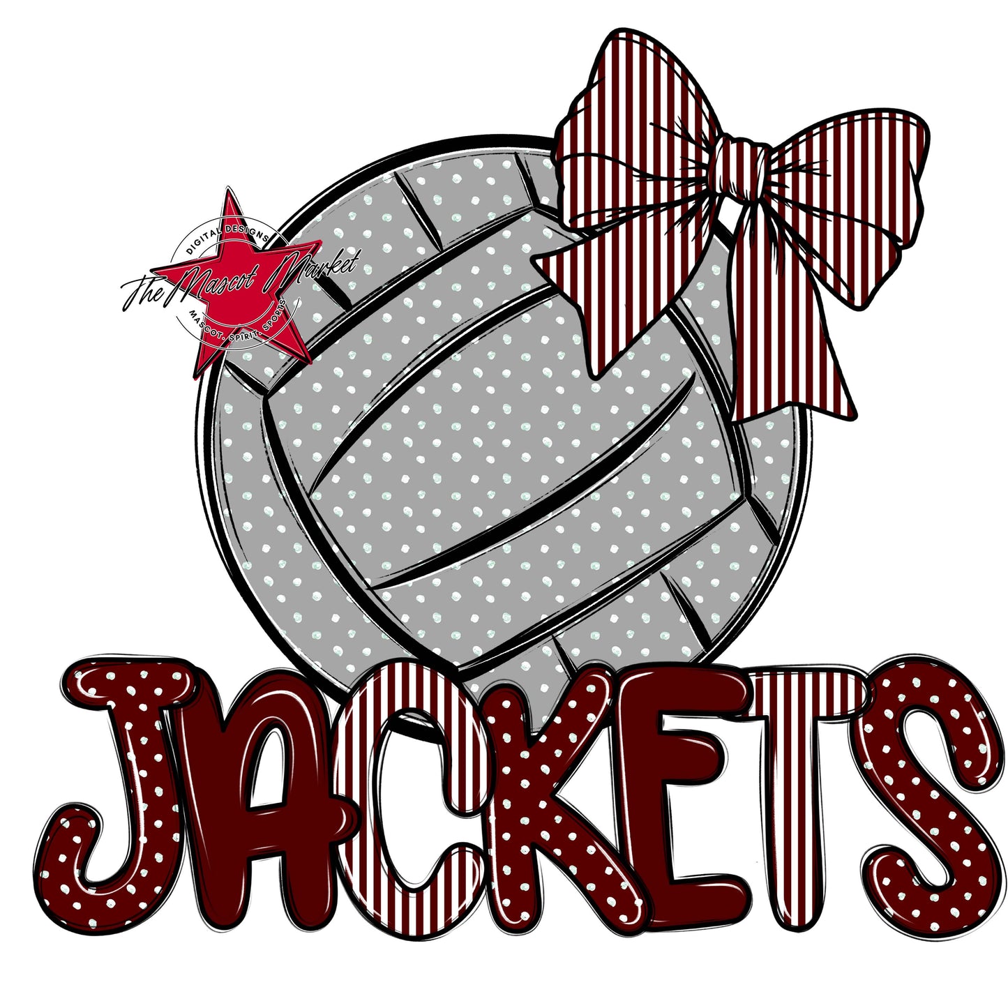 Jackets Volleyball Spirit Design-Maroon