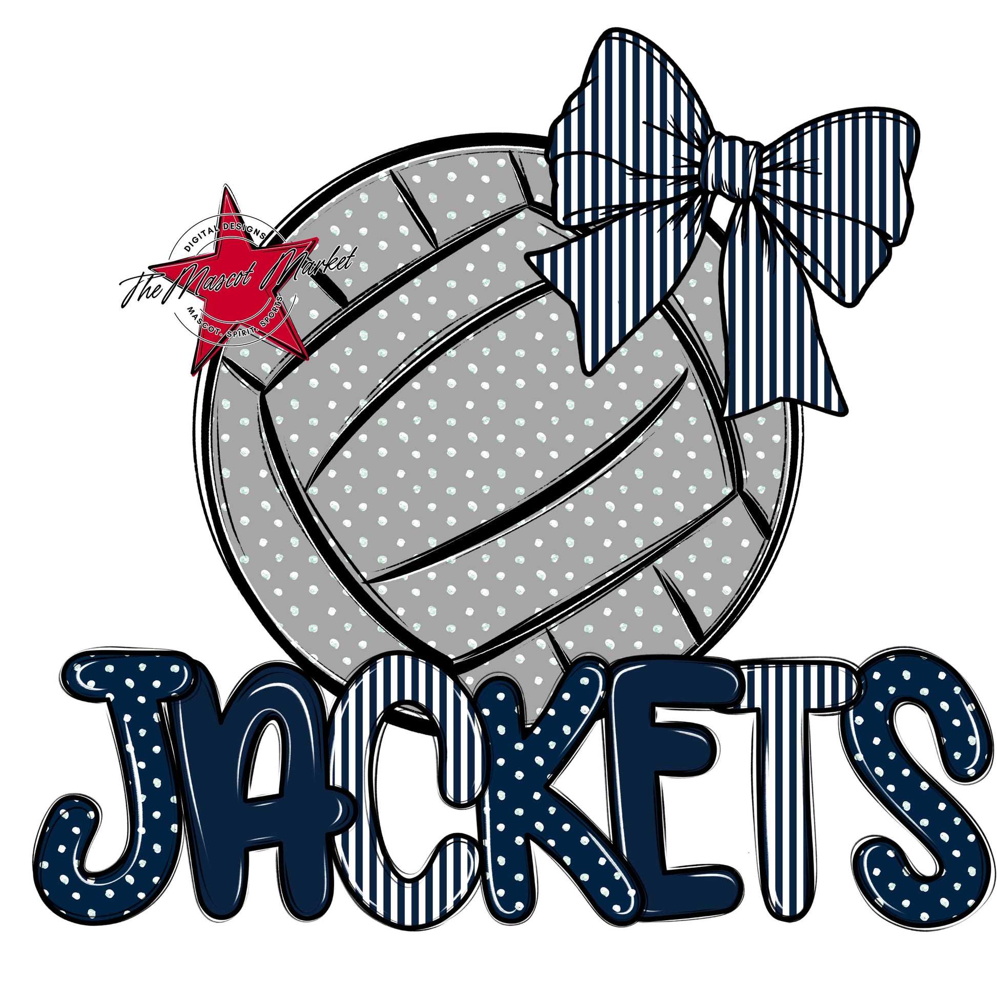 Jackets Volleyball Spirit Design-Navy