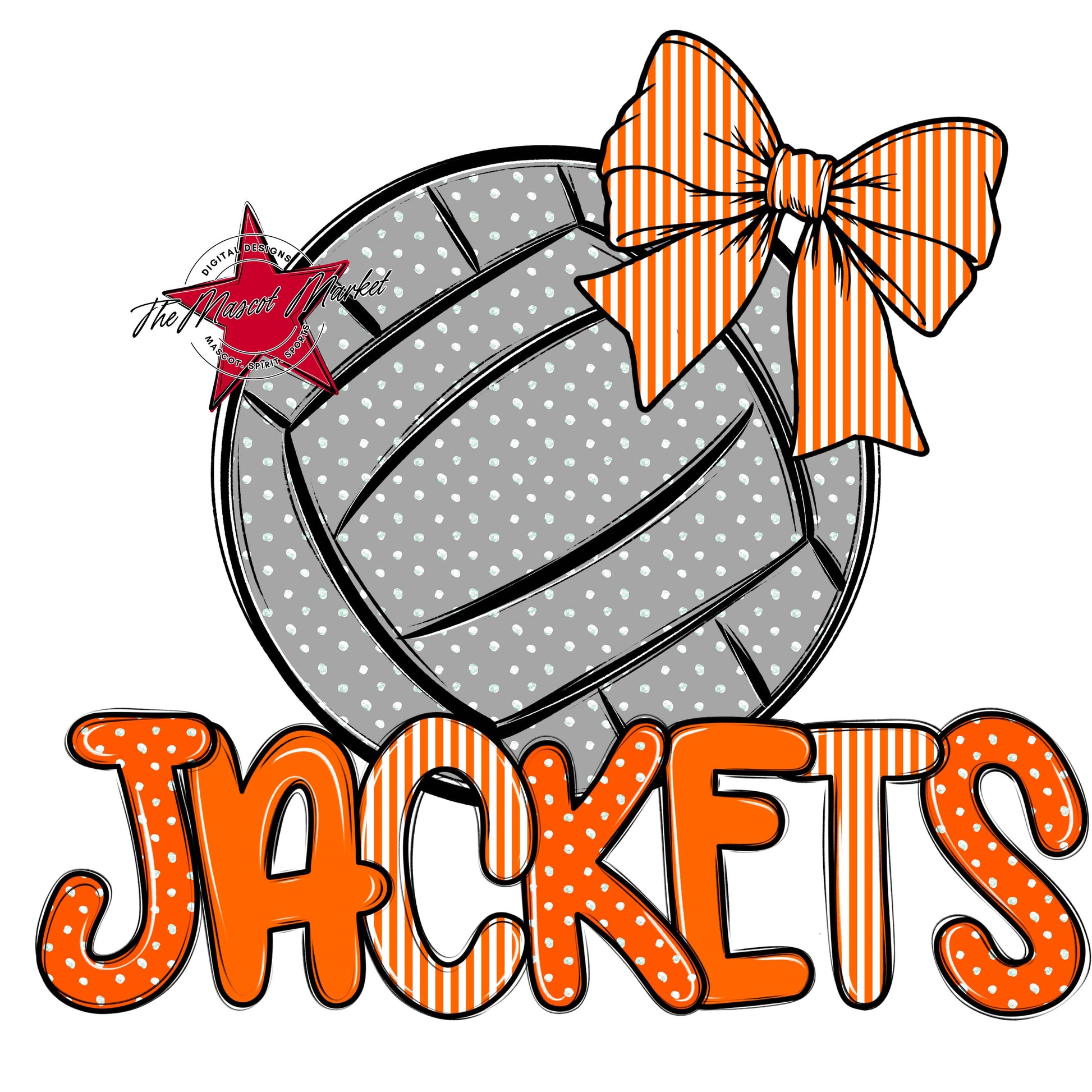 Jackets Volleyball Spirit Design-Orange