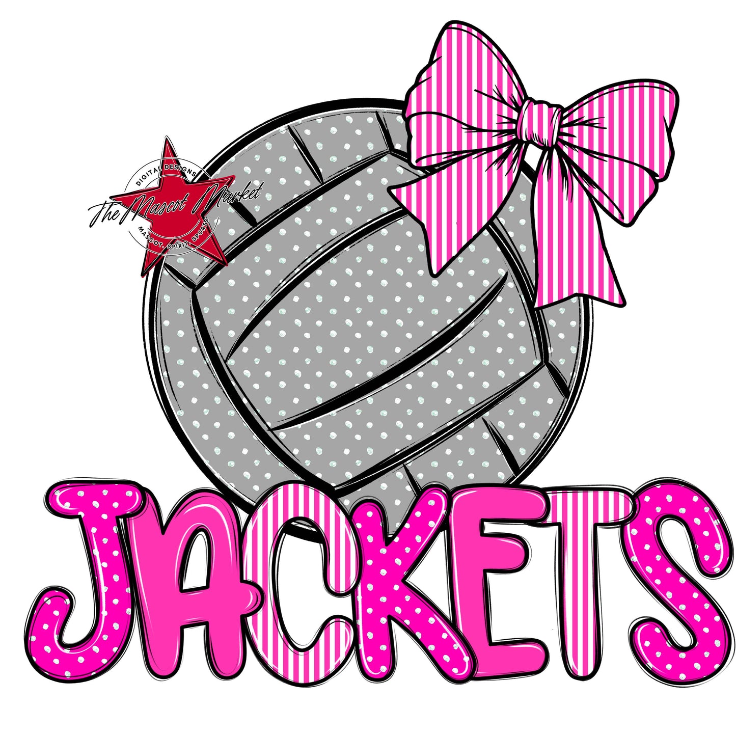 Jackets Volleyball Spirit Design-Pink