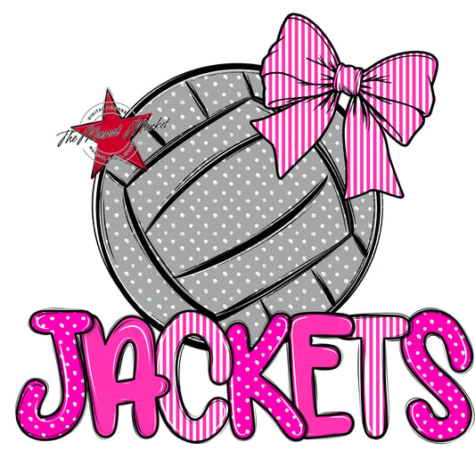 Jackets Volleyball Spirit Design-Pink
