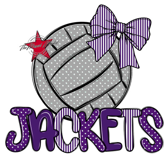 Jackets Volleyball Spirit Design-Purple