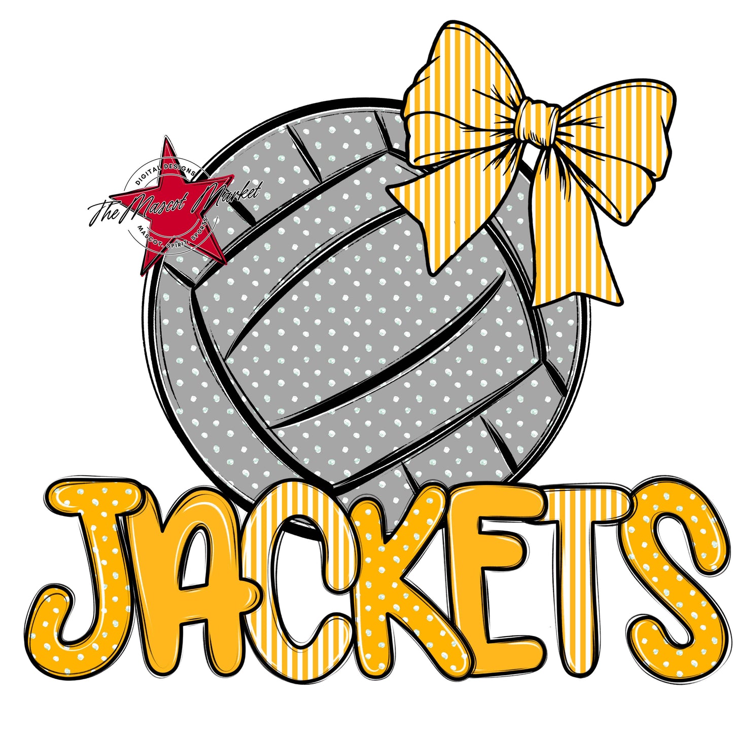 Jackets Volleyball Spirit Design-Yellow