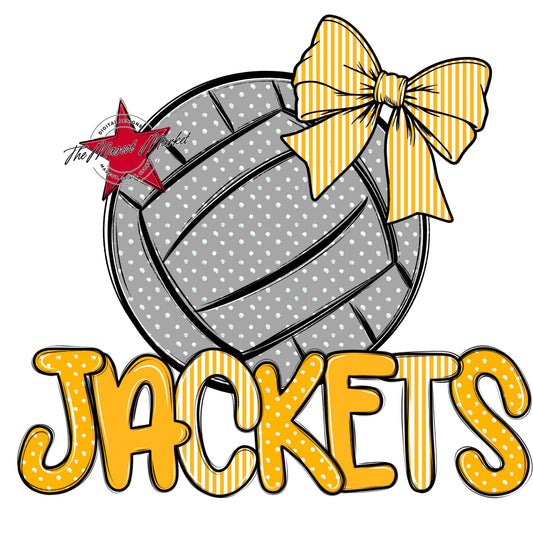 Jackets Volleyball Spirit Design-Yellow