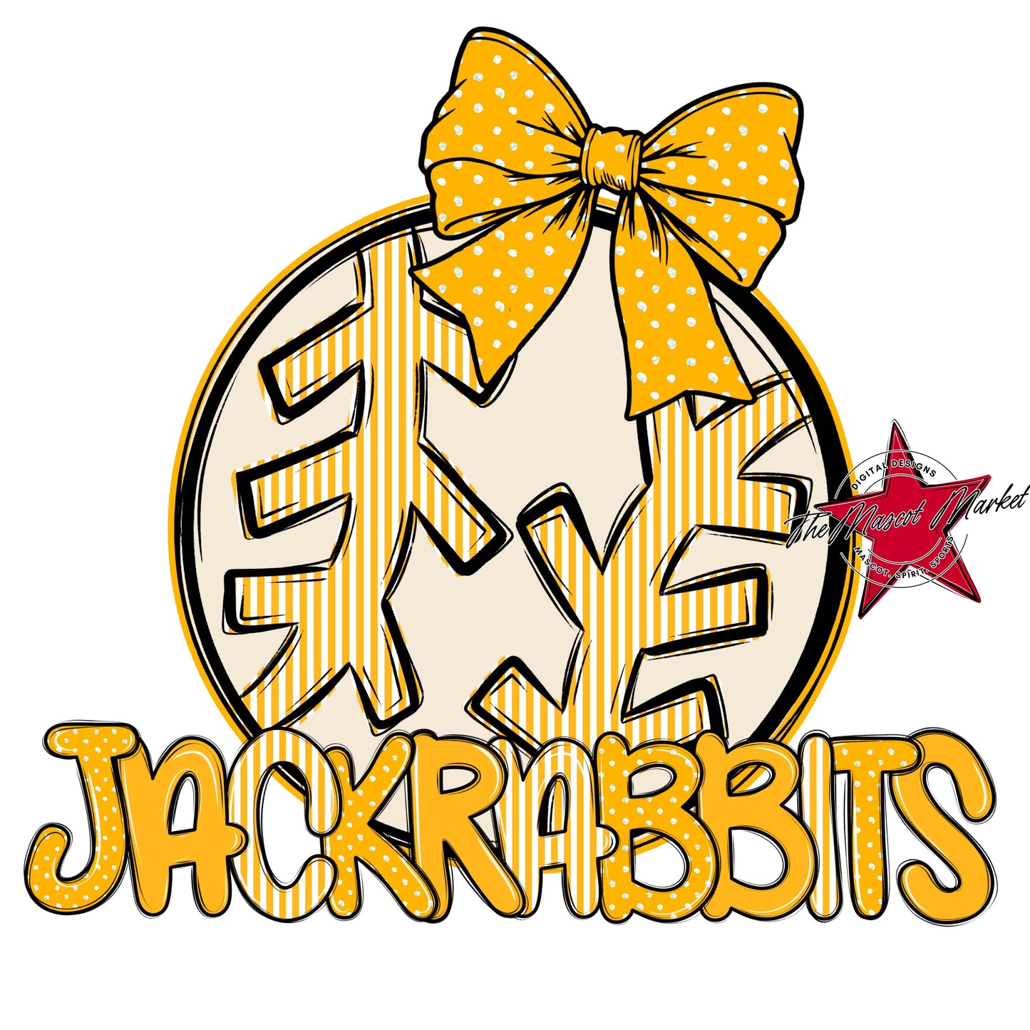 Jackrabbits Baseball-Softball Spirit Design-Yellow