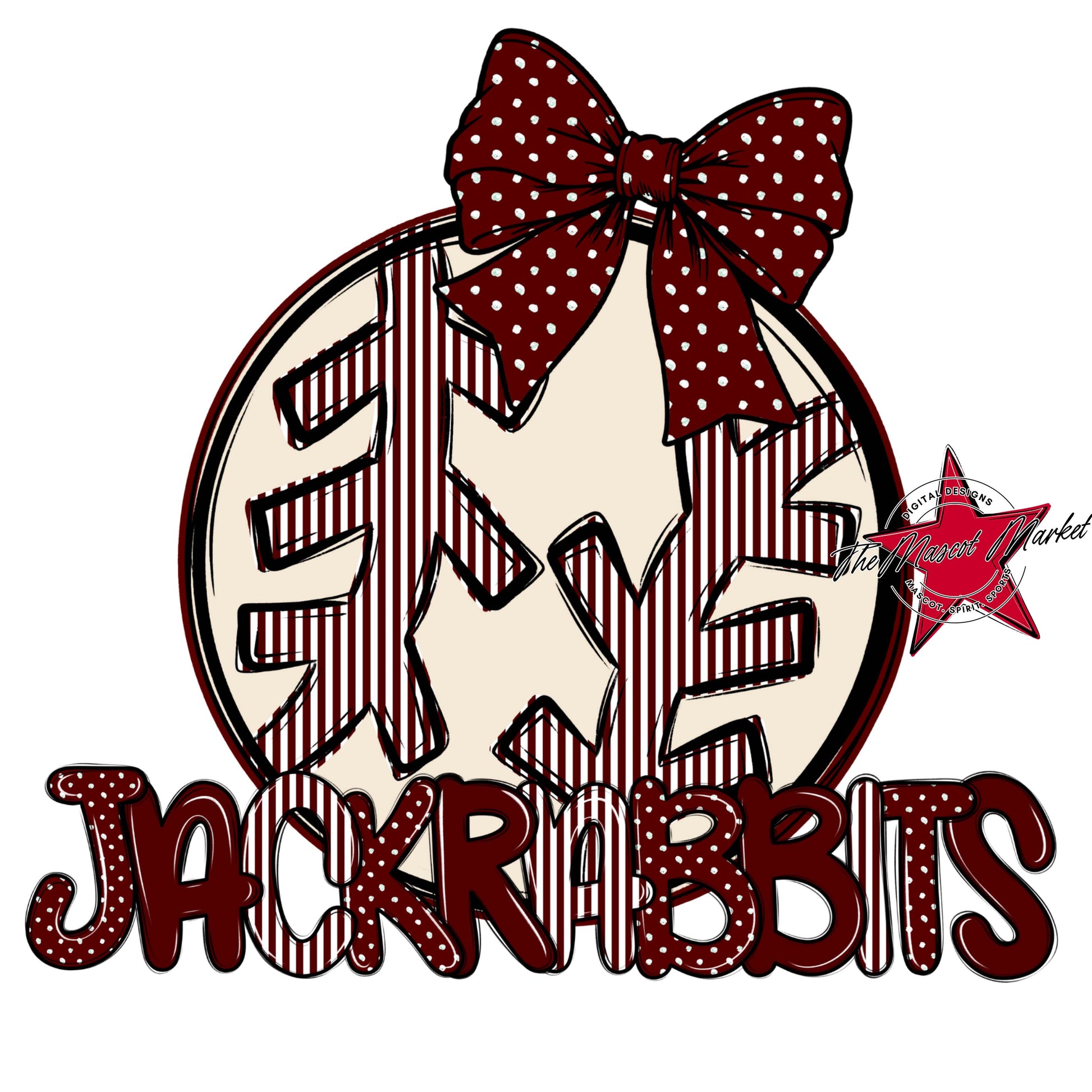 Jackrabbits Baseball-Softball Spirit Design-Maroon