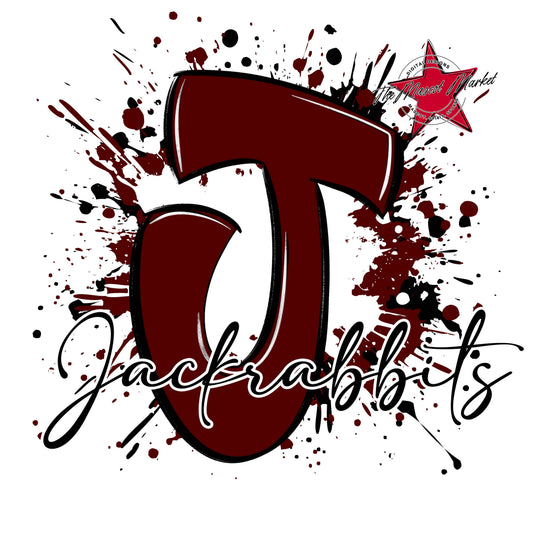 Jackrabbits Mascot Splatter-Maroon