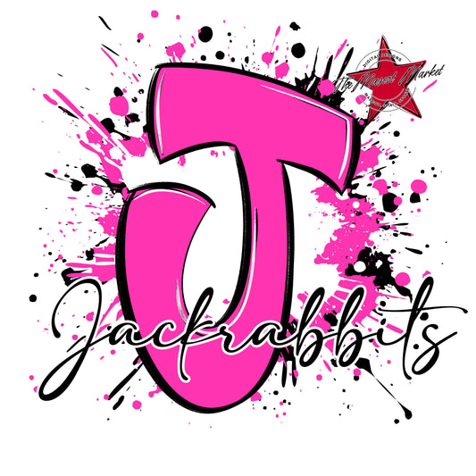 Jackrabbits Mascot Splatter-Pink