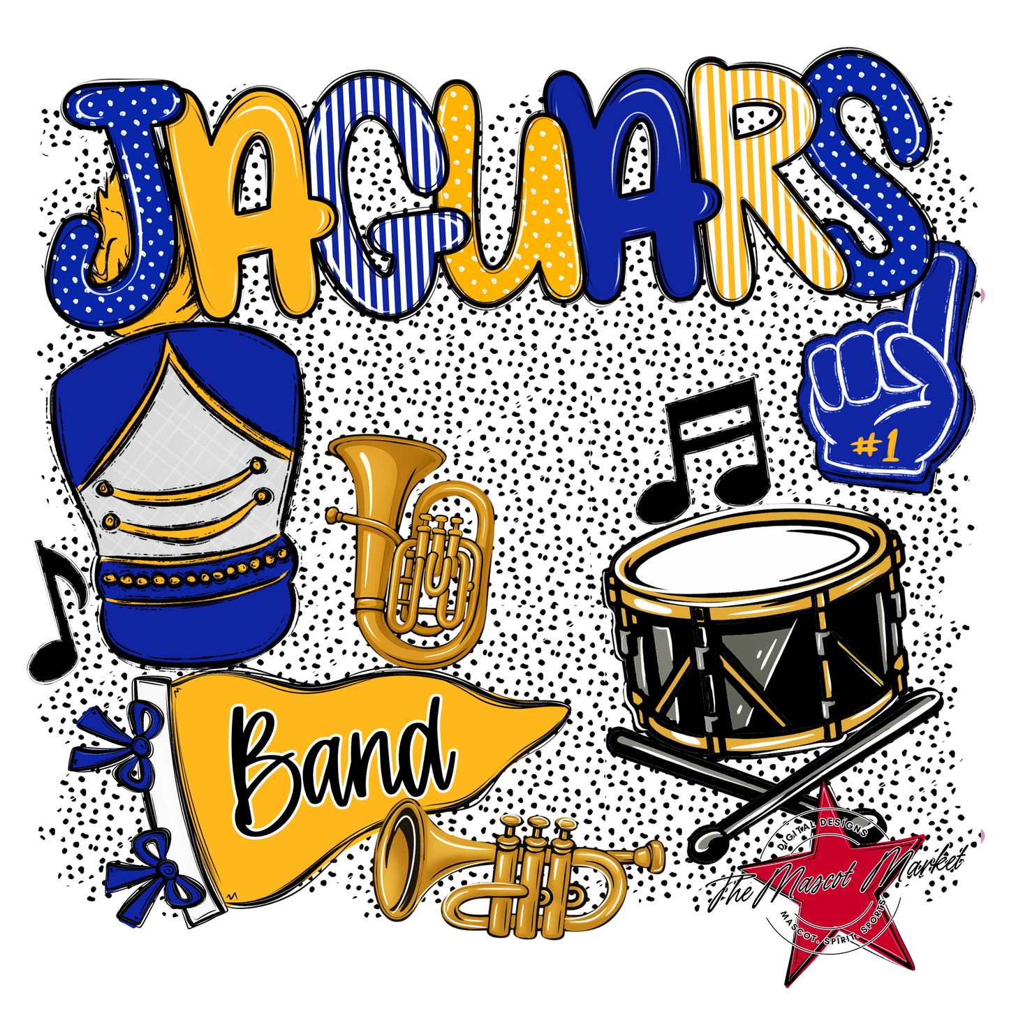 Jaguars Band Spirit-Royal Blue & Yellow