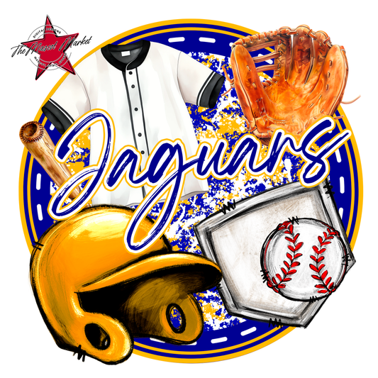 Jaguars Baseball Circle-Royal Blue & Yellow
