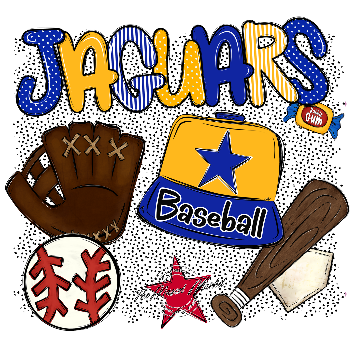 Jaguars Baseball Spirit-Royal Blue & Yellow