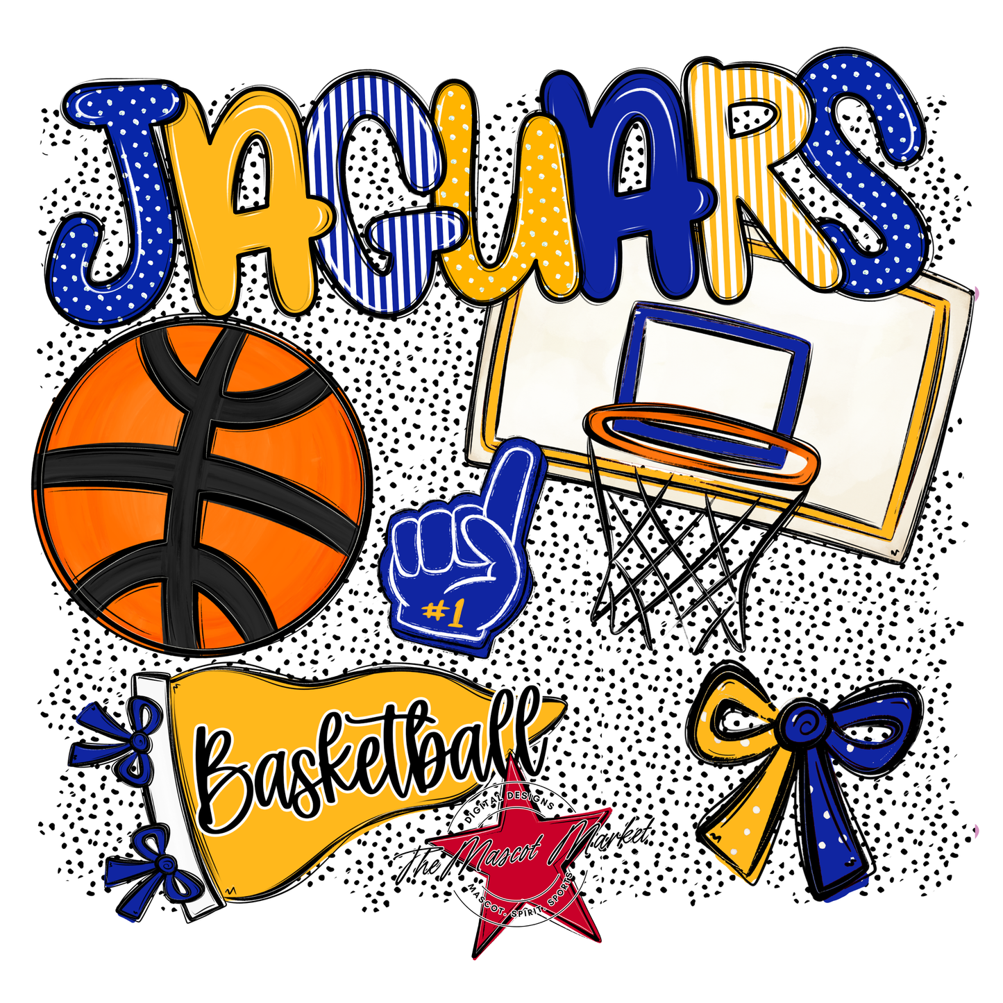 Jaguars Basketball Spirit-Royal Blue & Yellow