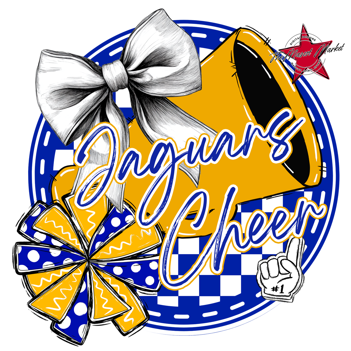Jaguars Cheer Circle-Royal Blue & Yellow