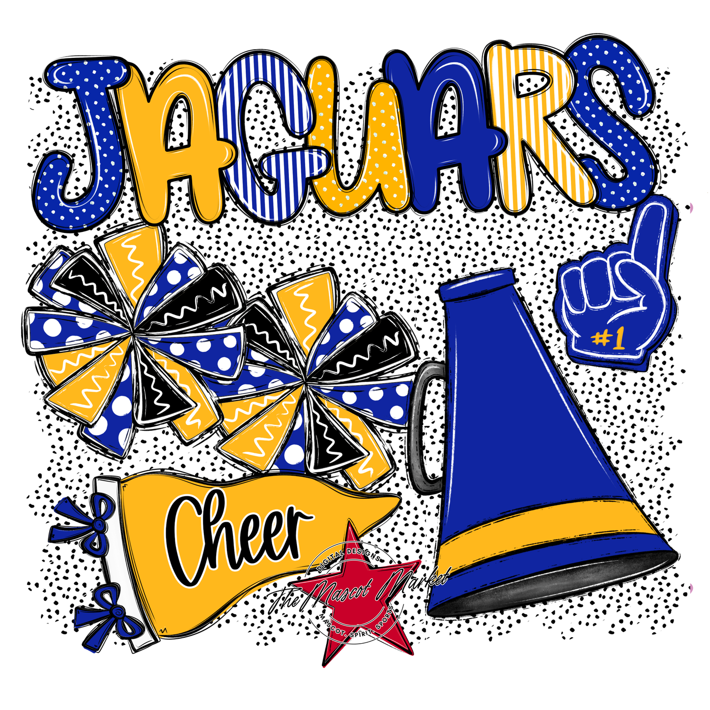 Jaguars Cheer Spirit-Royal Blue & Yellow