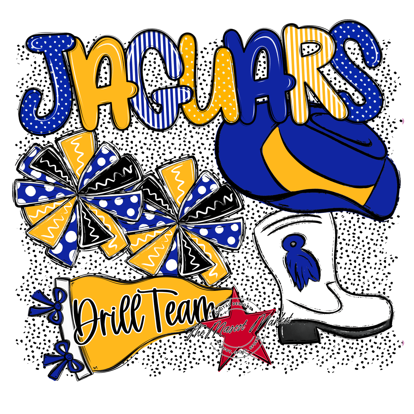 Jaguars Drillteam Spirit-Royal Blue & Yellow