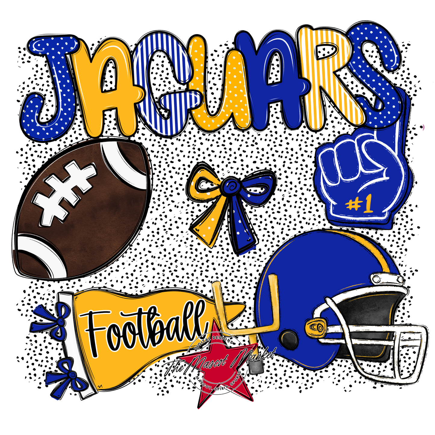 Jaguars Football Spirit-Royal Blue & Yellow