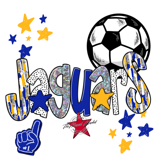 Jaguars Soccer Scrape-Royal Blue & Yellow