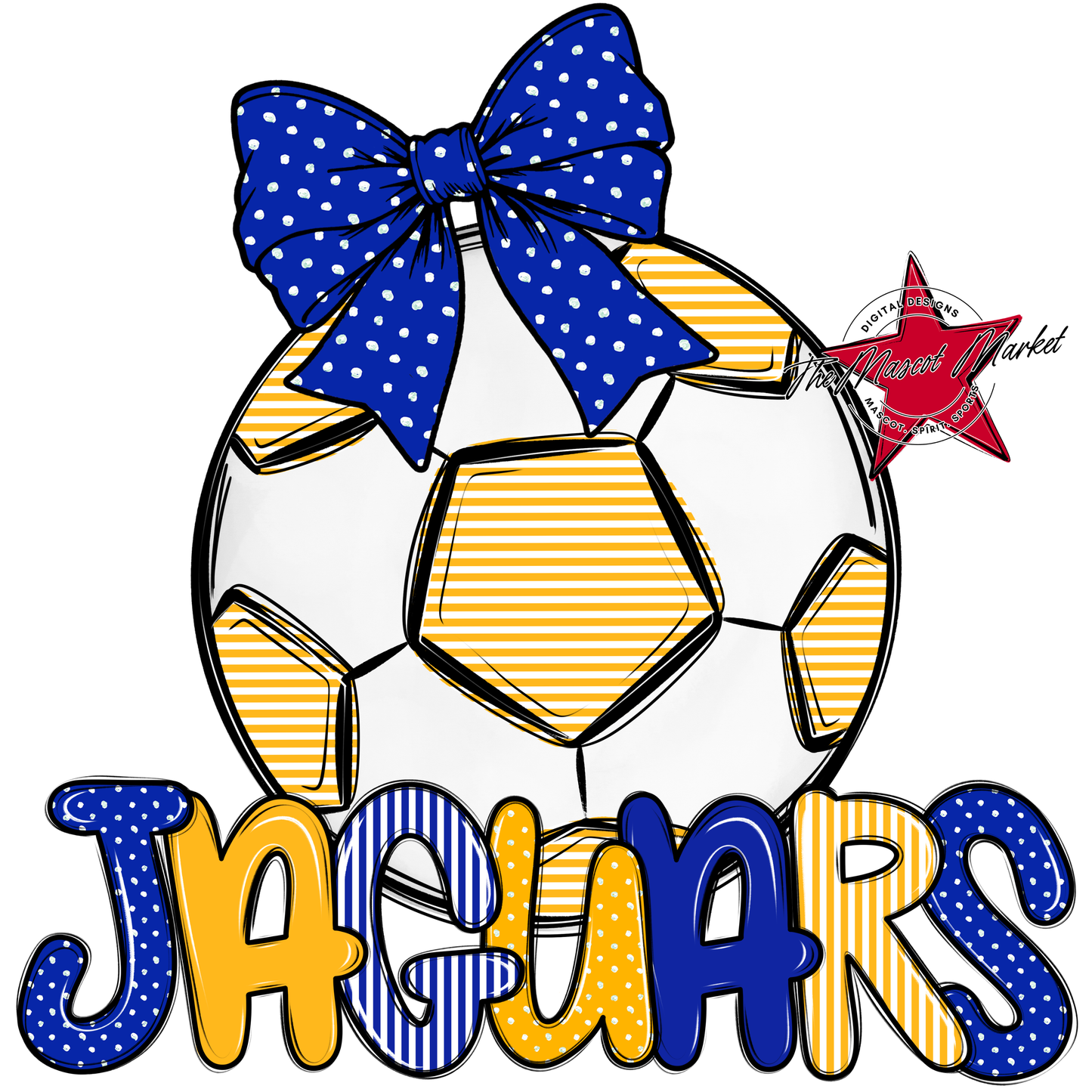 Jaguars Soccer Spirit Design-Royal Blue & Yellow