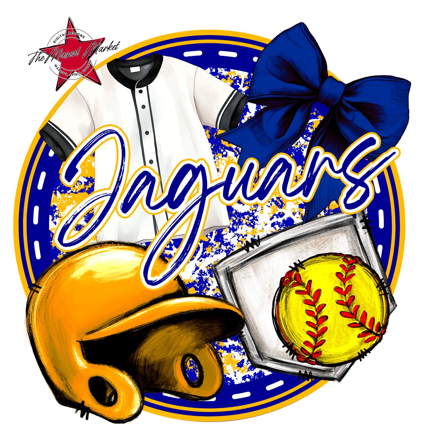 Jaguars Softball Circle-Royal Blue & Yellow