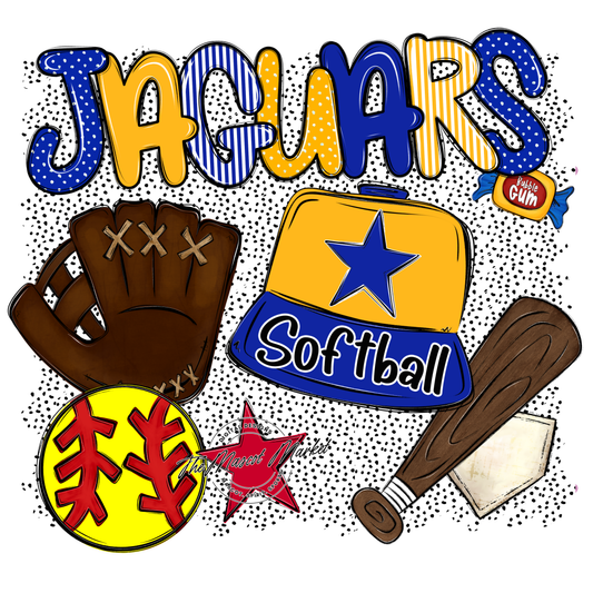 Jaguars Softball Spirit-Royal Blue & Yellow