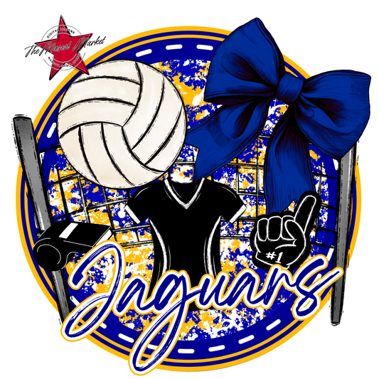 Jaguars Volleyball Circle-Royal Blue & Yellow