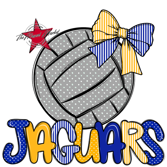Jaguars Volleyball Spirit Design-Royal Blue & Yellow