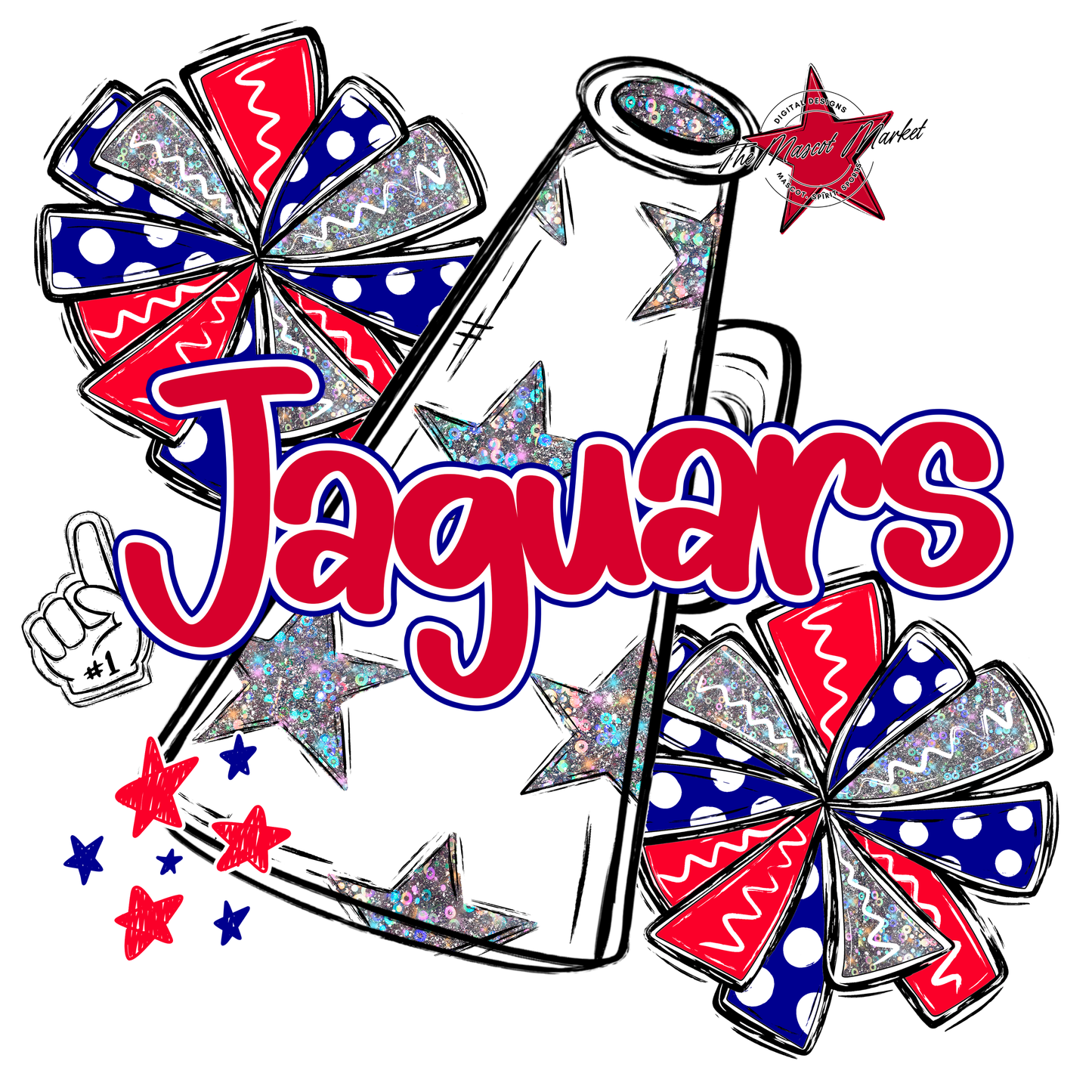 Jaguars Alpha Megaphone Design-Blue-Red