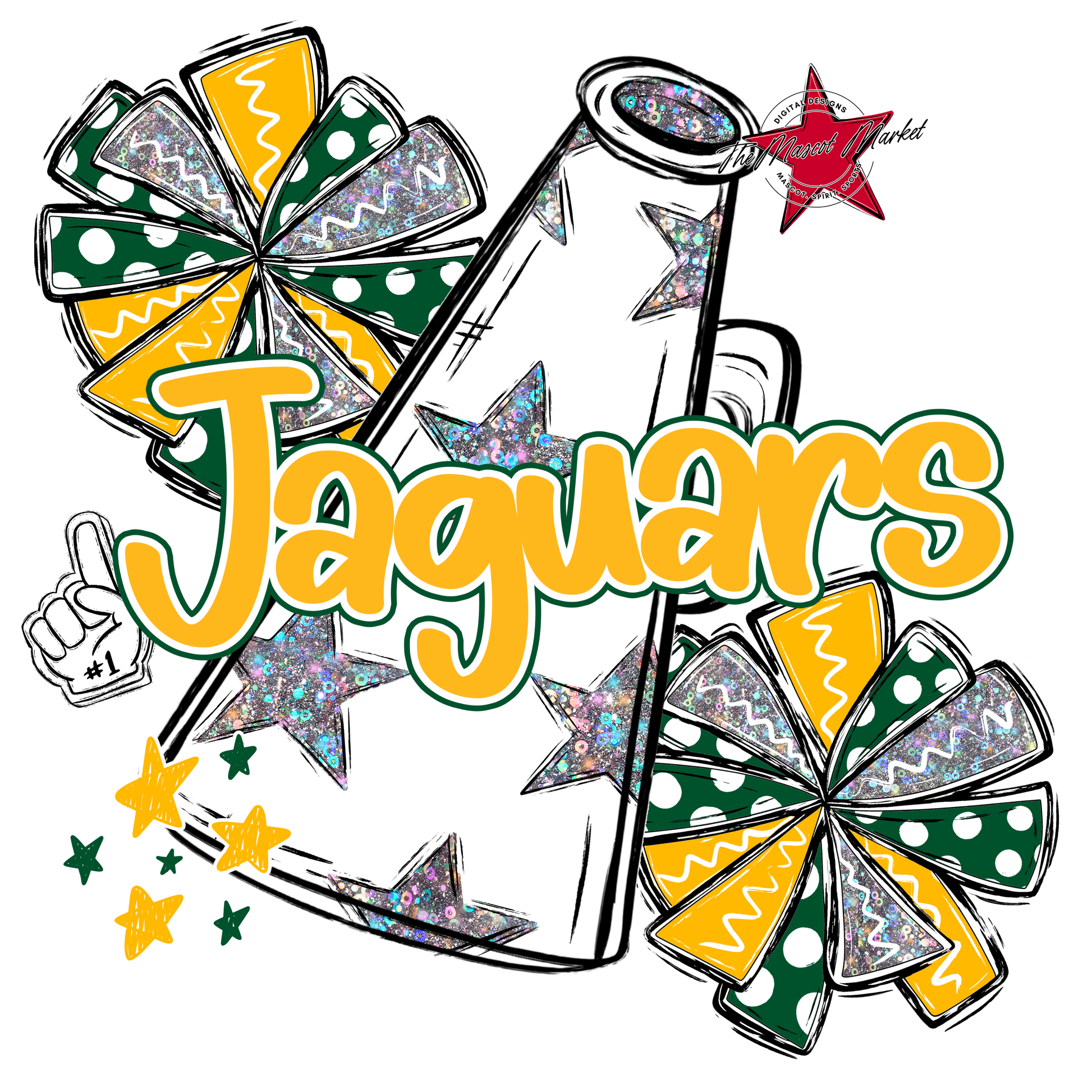 Jaguars Alpha Megaphone Design-Green-Yellow