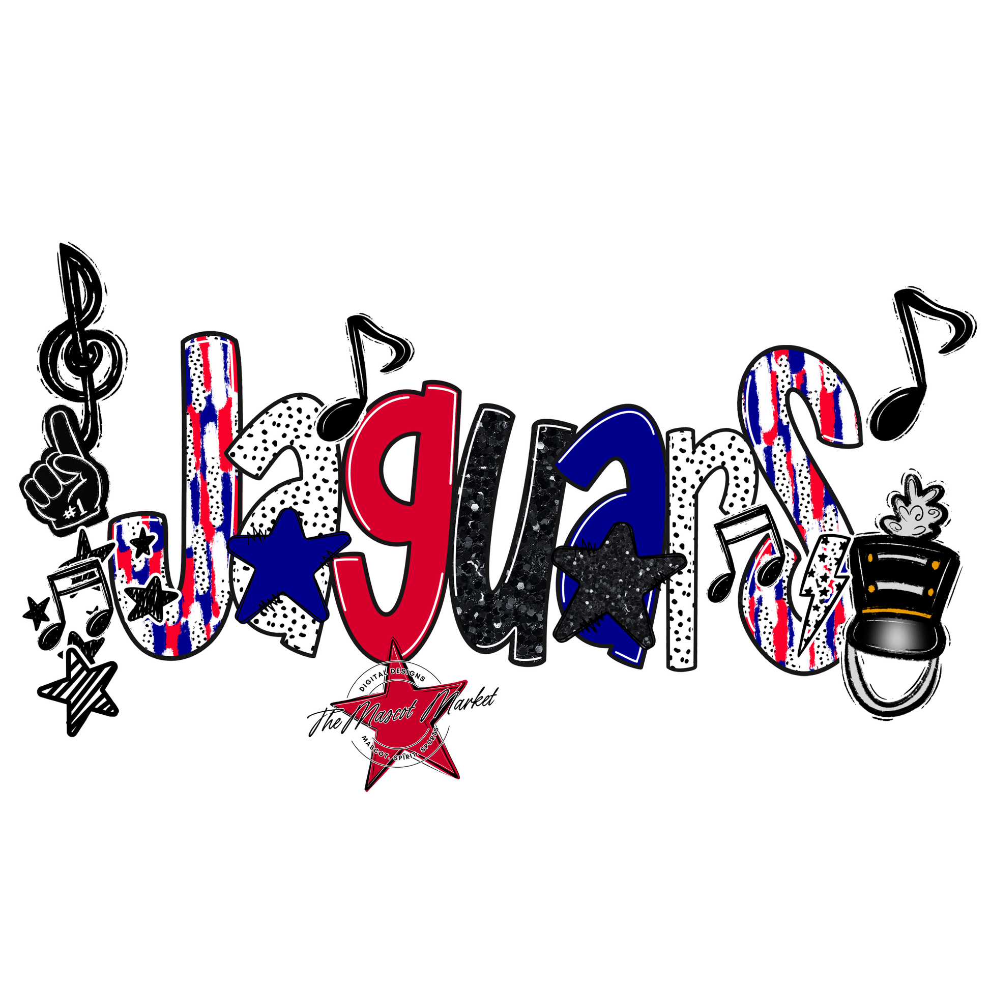 Jaguars Band Scrape-Blue-Red