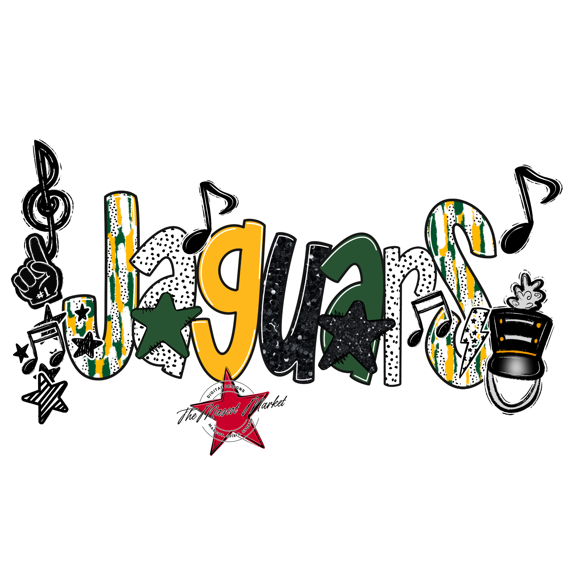 Jaguars Band Scrape-Green-Yellow