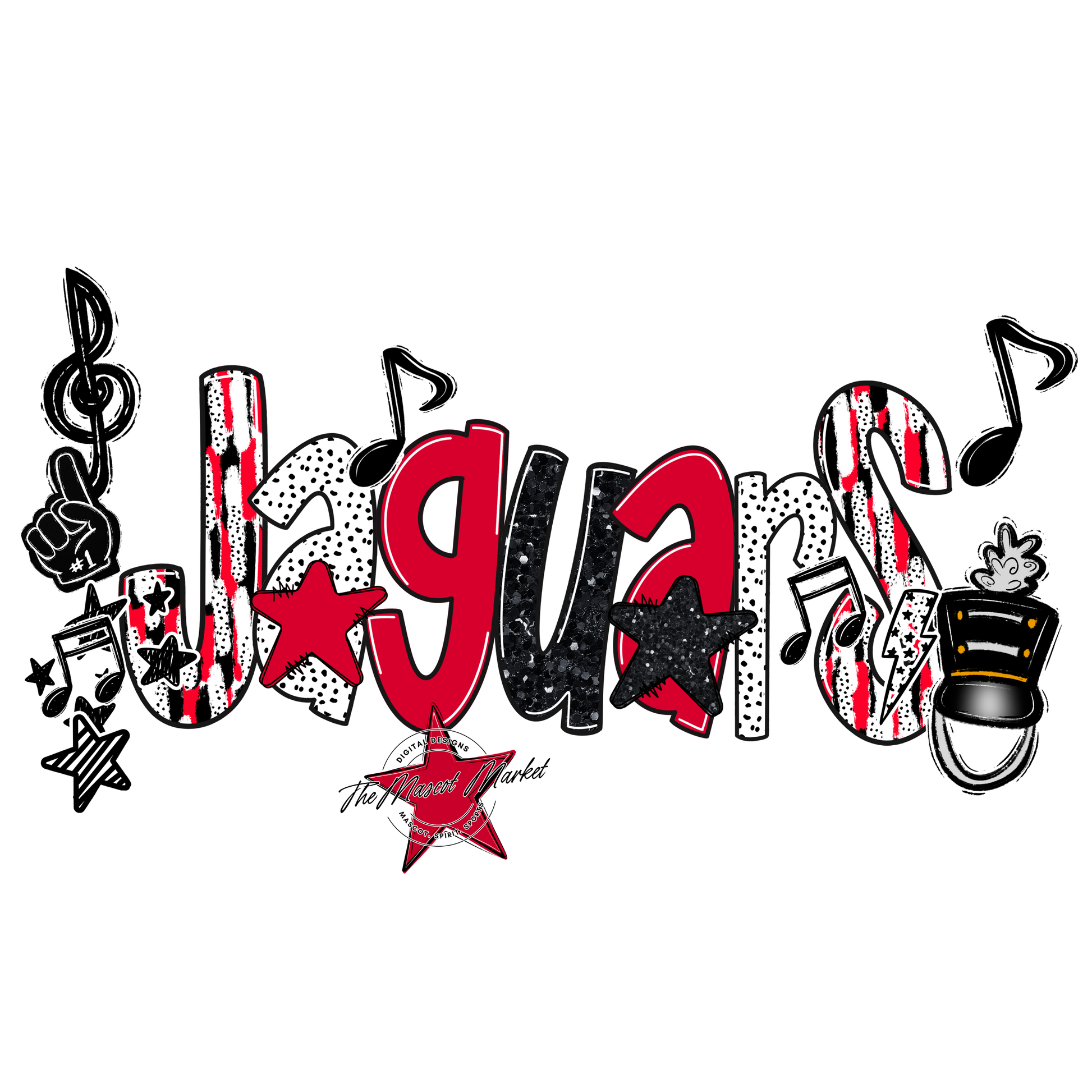 Jaguars Band Scrape-Red