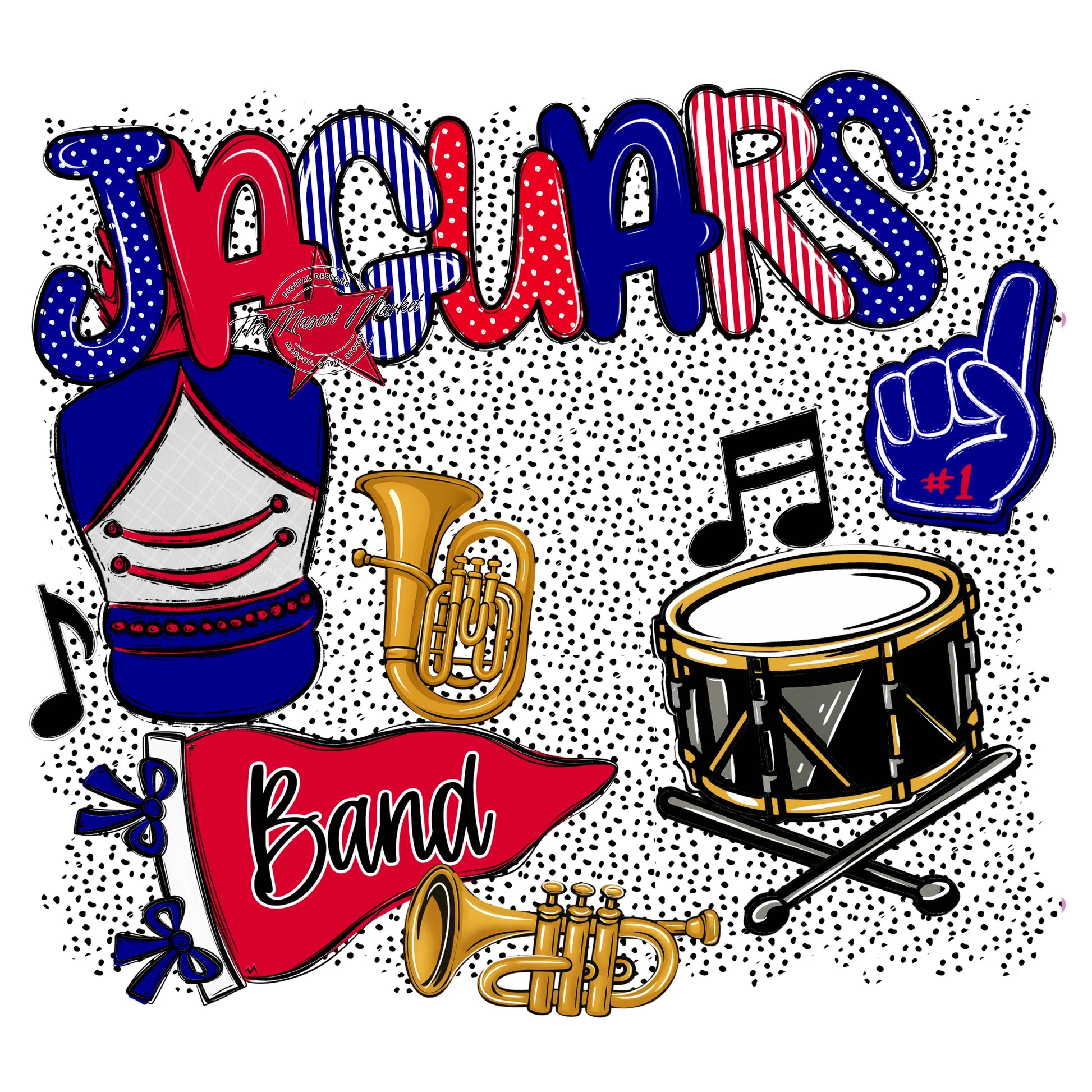 Jaguars Band Spirit-Blue & Red