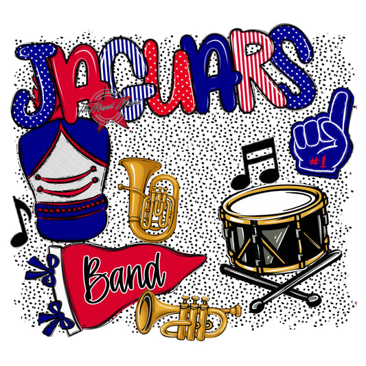 Jaguars Band Spirit-Blue & Red