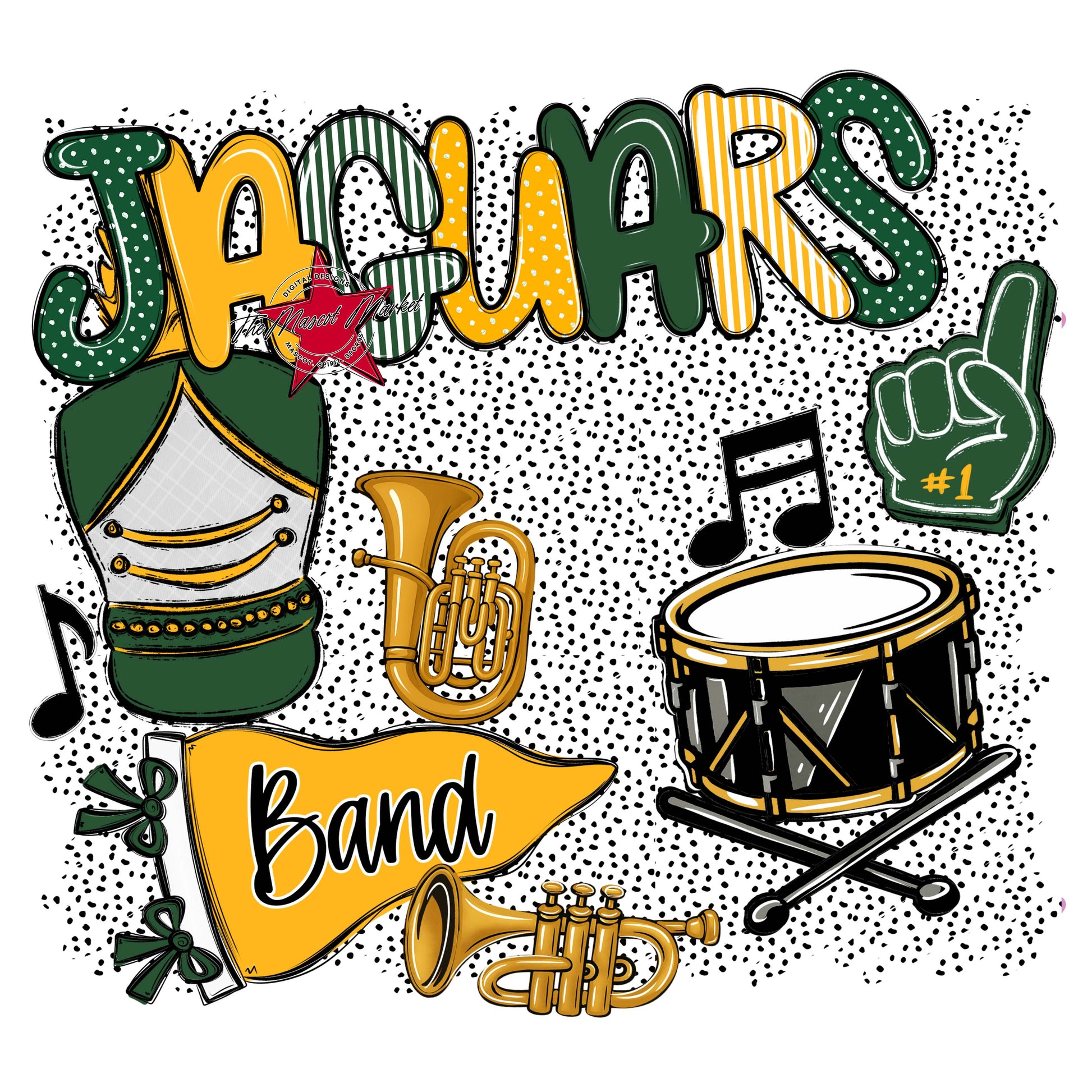 Jaguars Band Spirit-Green & Yellow
