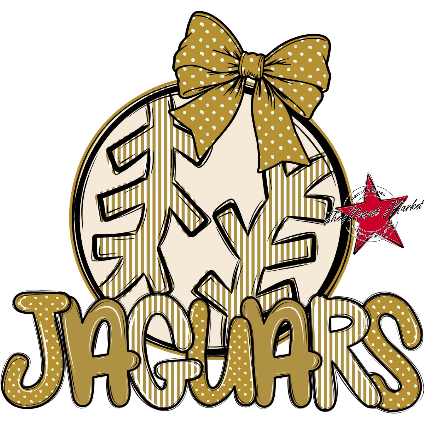 Jaguars Baseball-Softball Spirit Design-Gold
