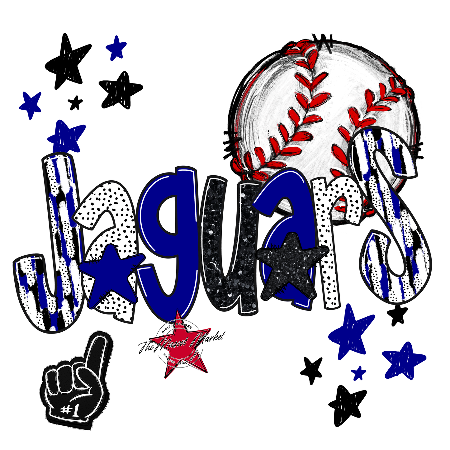 Jaguars Baseball Scrape-Blue