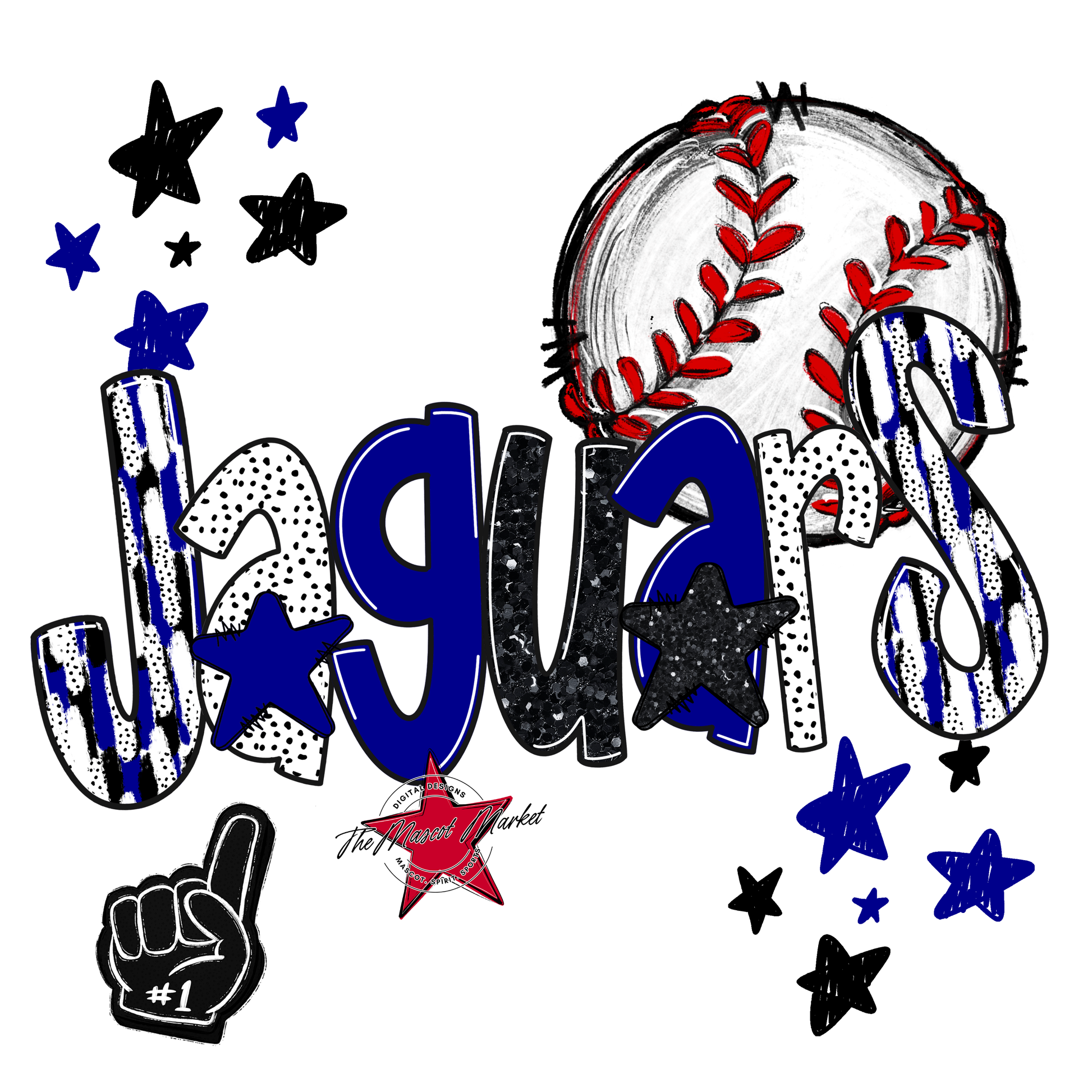 Jaguars Baseball Scrape-Blue