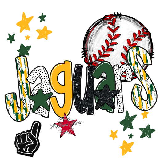 Jaguars Baseball Scrape-Green-Yellow