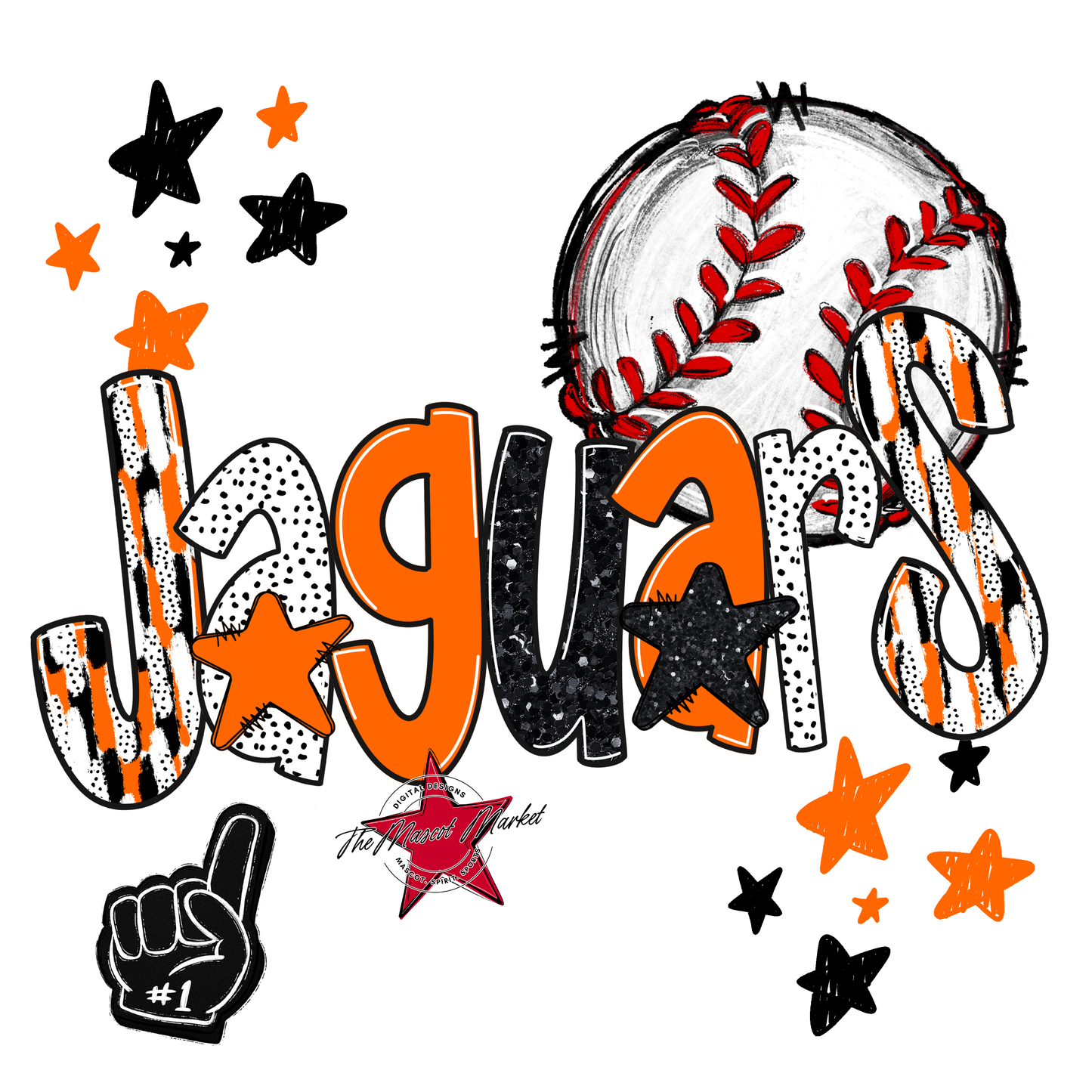 Jaguars Baseball Scrape-Orange