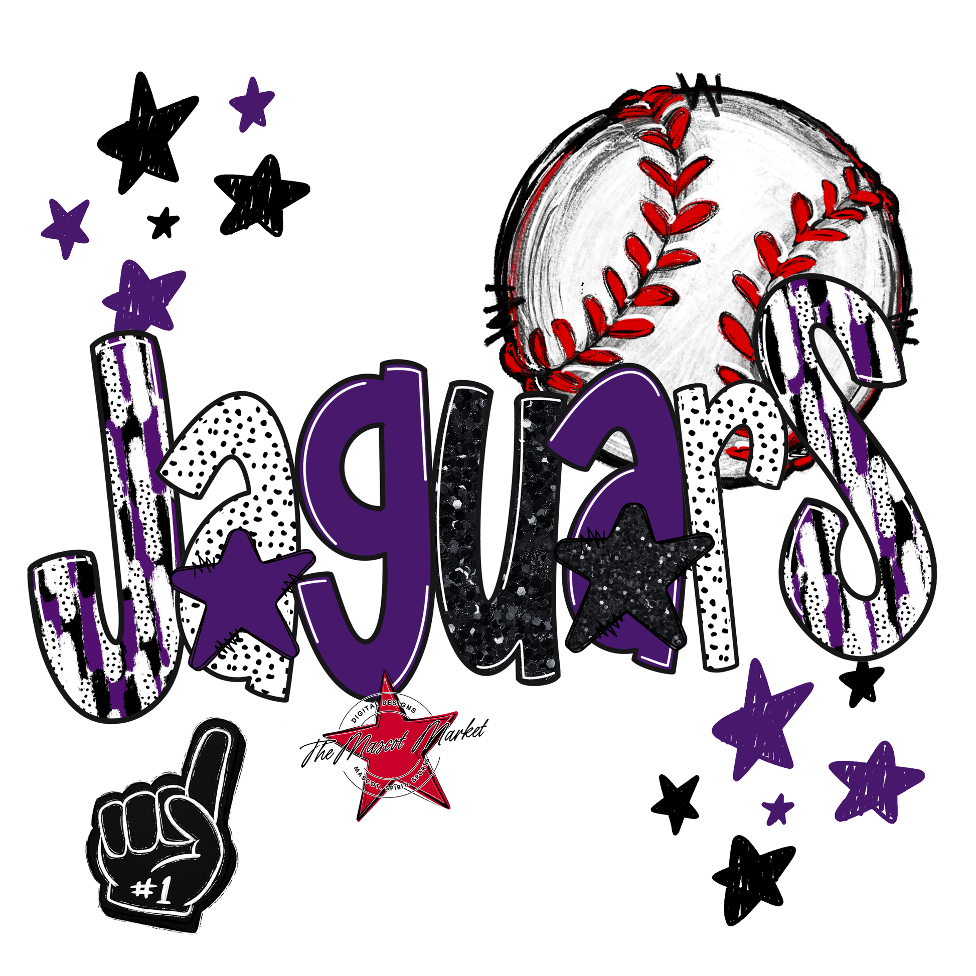 Jaguars Baseball Scrape-Purple