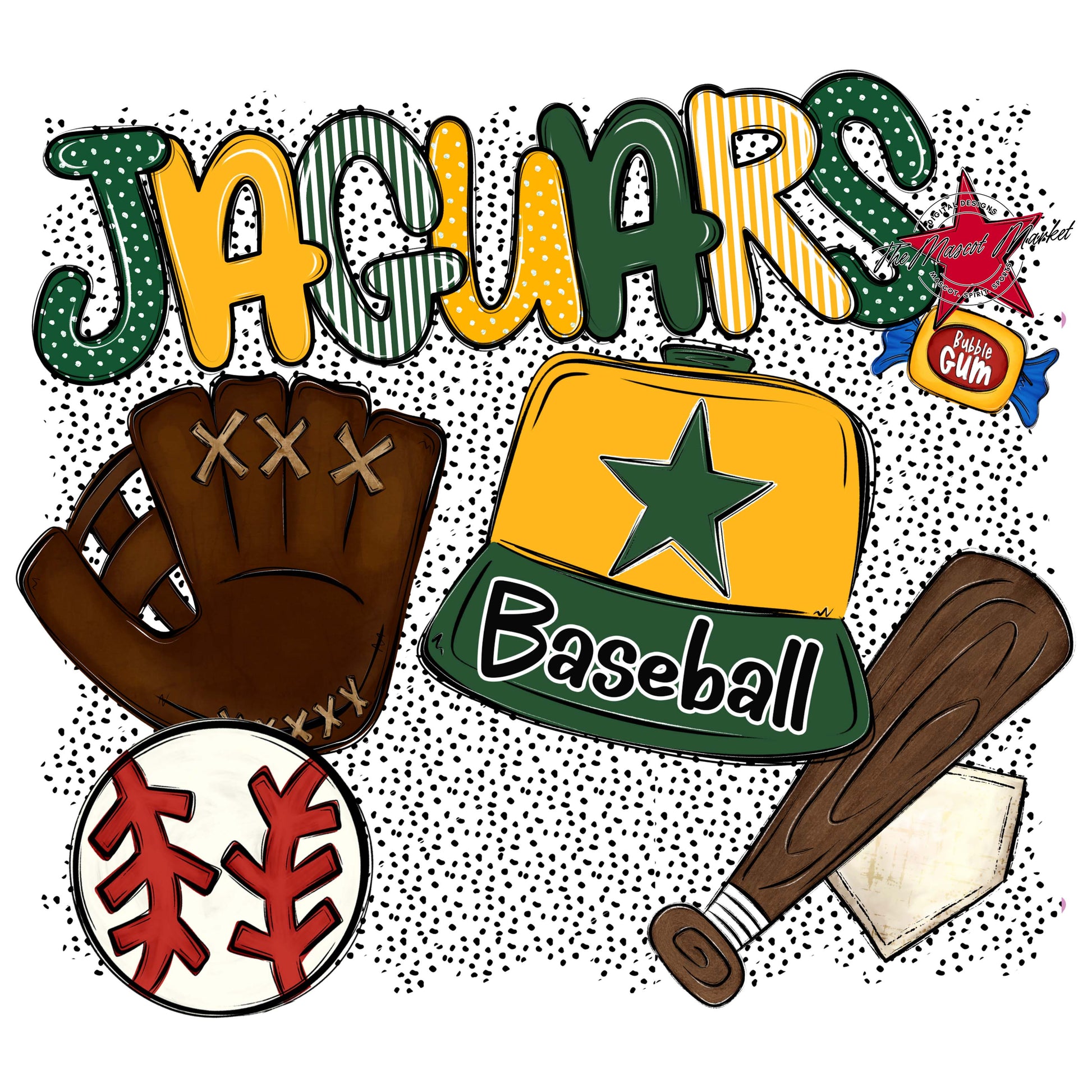 Jaguars Baseball Spirit-Green & Yellow
