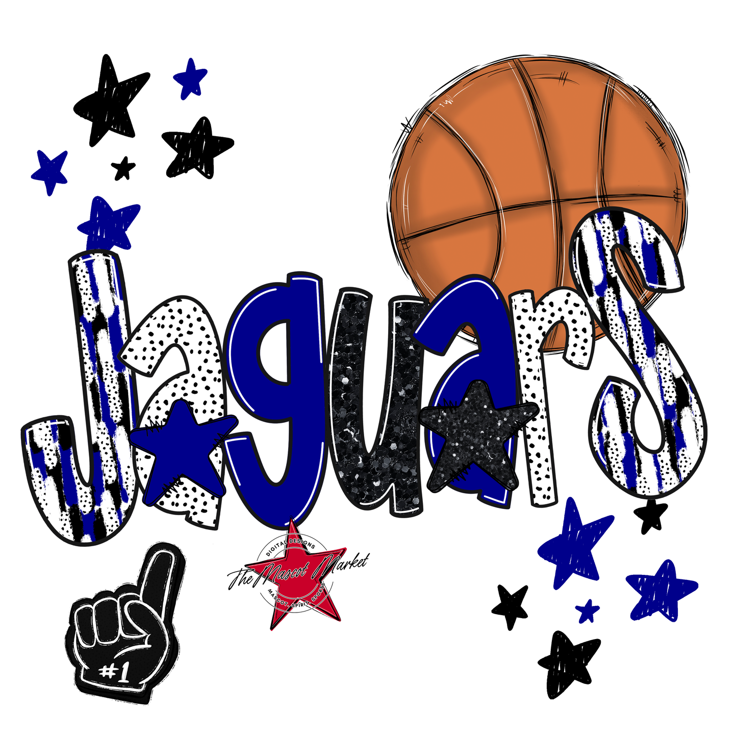 Jaguars Basketball Scrape-Blue