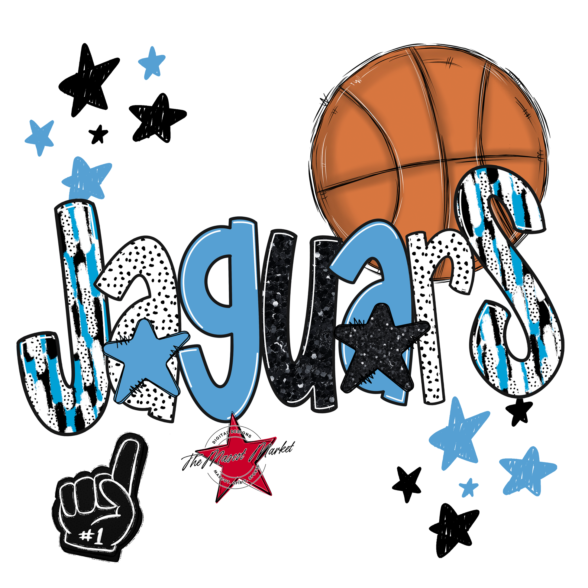 Jaguars Basketball Scrape-Carolina Blue