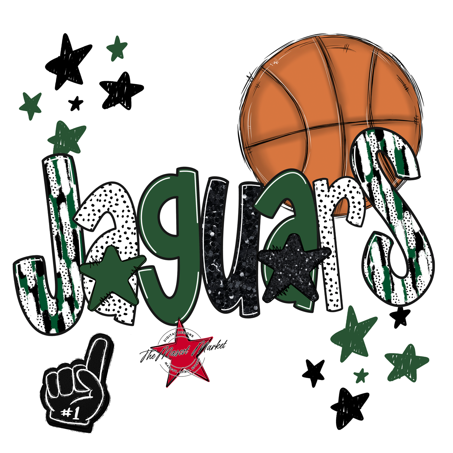 Jaguars Basketball Scrape-Green