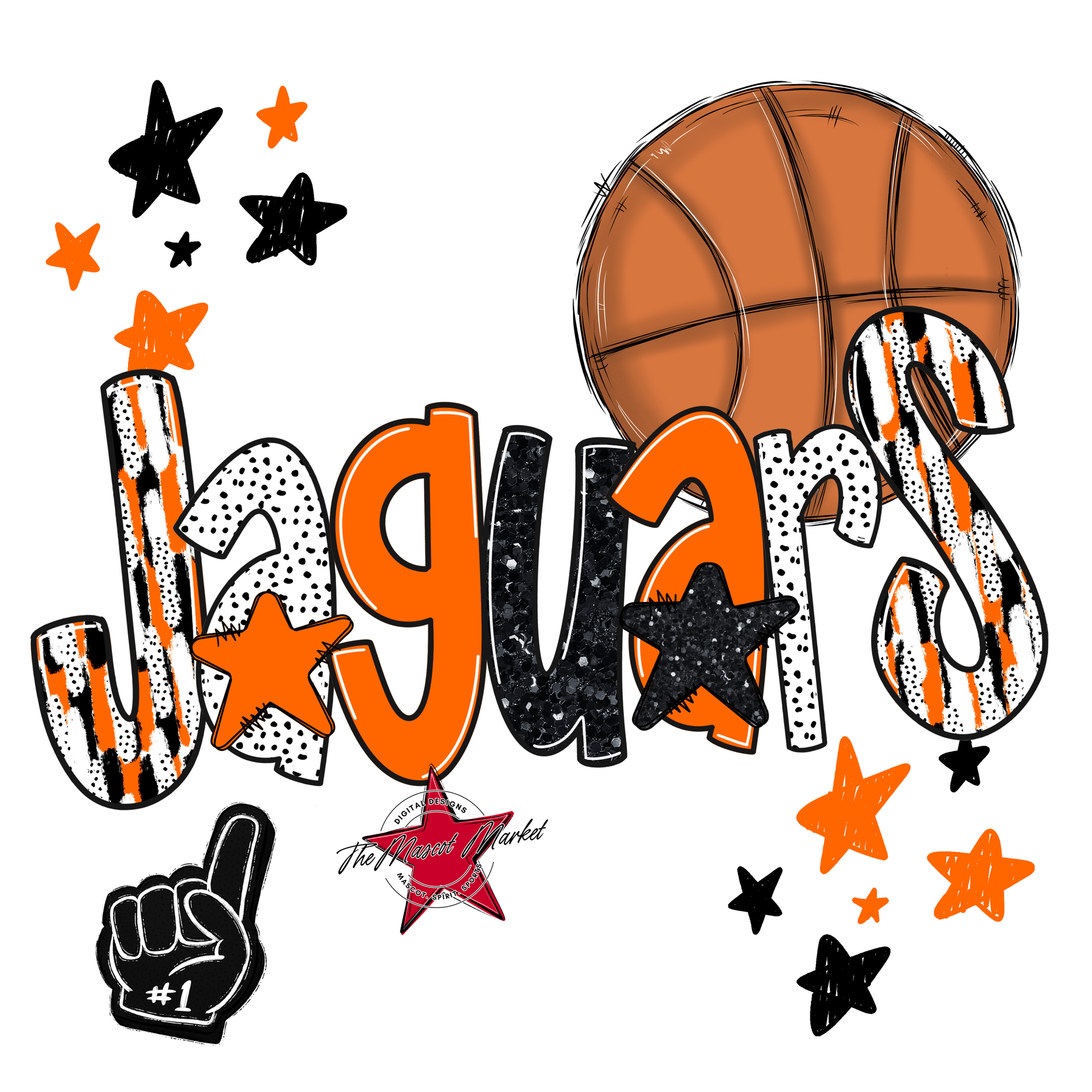 Jaguars Basketball Scrape-Orange