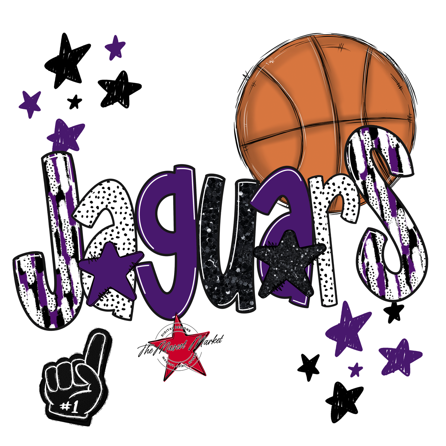 Jaguars Basketball Scrape-Purple