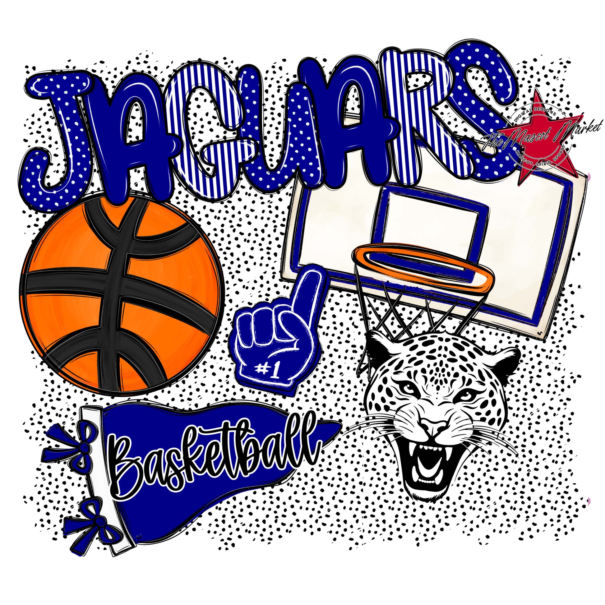 Jaguars Basketball Spirit-Blue