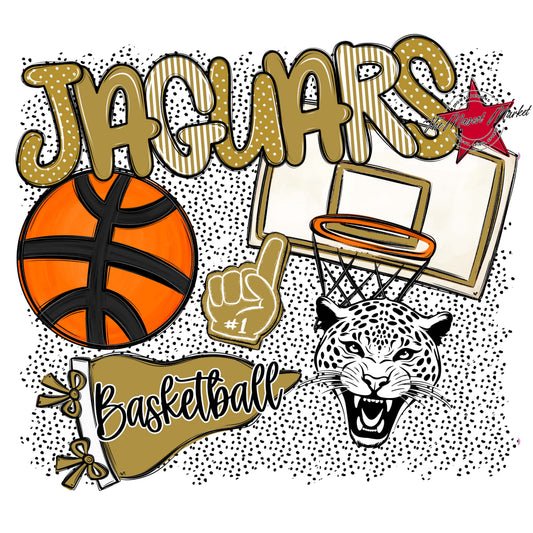 Jaguars Basketball Spirit-Gold