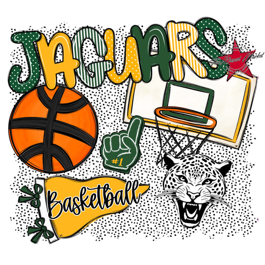 Jaguars Basketball Spirit-Green & Yellow